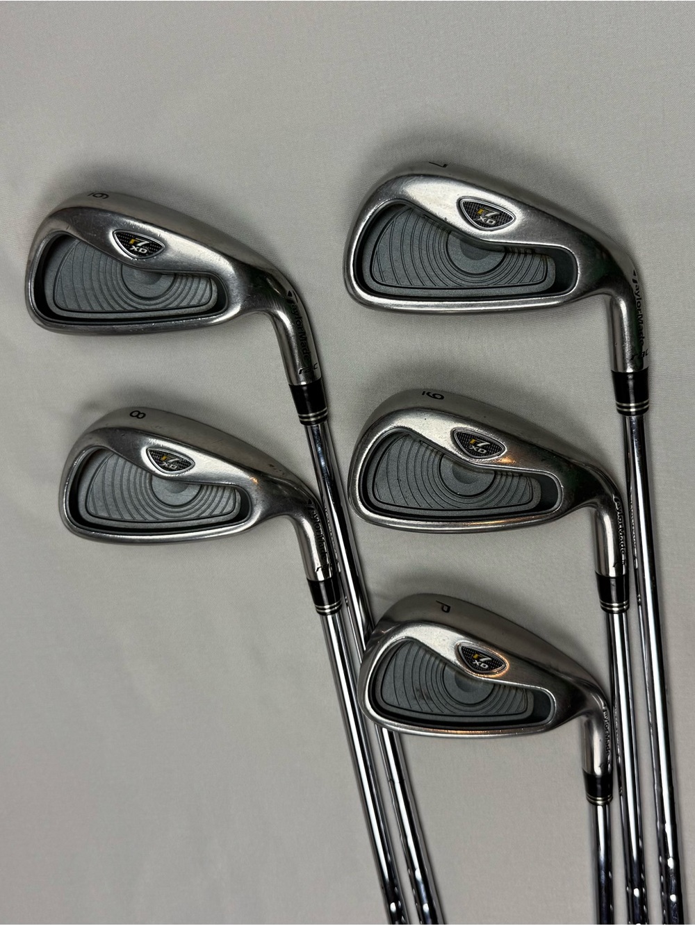 TaylorMade r7 XD Iron Set PW-6 Stiff Flex T-Step Ultralite Steel Shaft RH